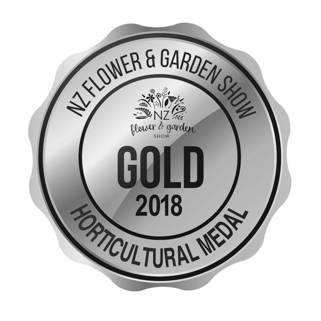 Image of Gold Award from NZ Flower & Garden Show 2018 Black & White